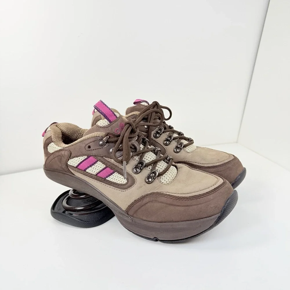 Z-Coil Brown Suede & Mesh Hiking/Walking Shoe W/Heel Spring Shock Absorbing Sz 8